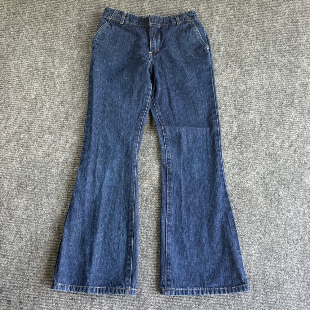 Old Navy Girls Blue Jeans Flare Leg Dark Wash Denim Pants Size 12 Vintage Style